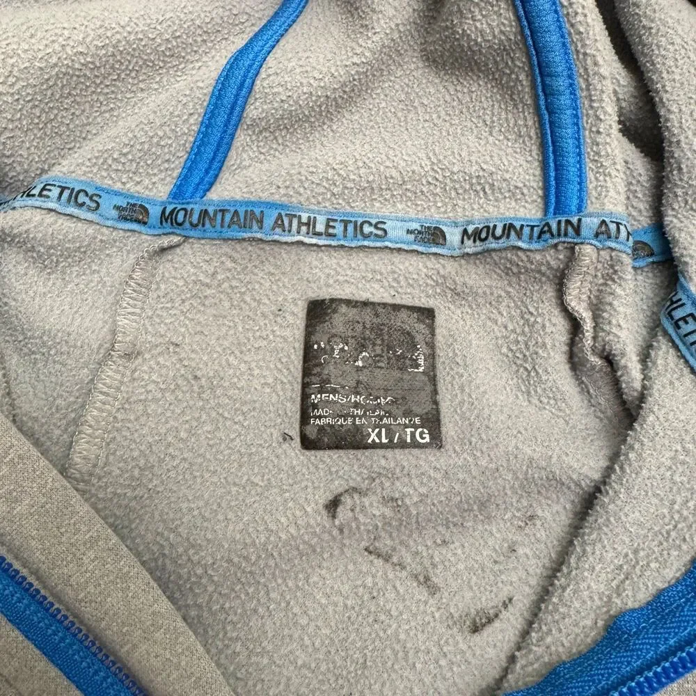 The North Face Mountain Athletics Full Zip Hoodie Sweatshirt Mens XL Gray Blue